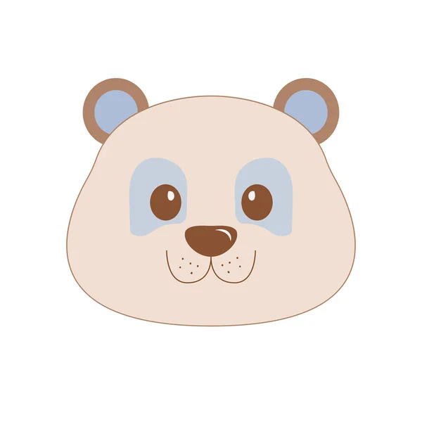 Cute twarz niedźwiedzia. Ładny niedźwiedź kreskówki. Ilustracja wektorowa. — Wektor stockowy