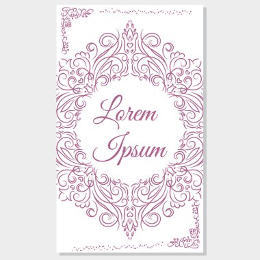 Çiçek kaydırma çerçeve. Dekor çiçek mandala. Vektör çizim.