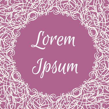 Çiçek kaydırma çerçeve. Dekor çiçek mandala. Vektör çizim.