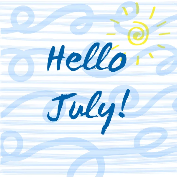 Temmuz vektör çizim Merhaba. Tipografi poster, tebrik kartı, davet veya giysi tasarım. — Stok Vektör