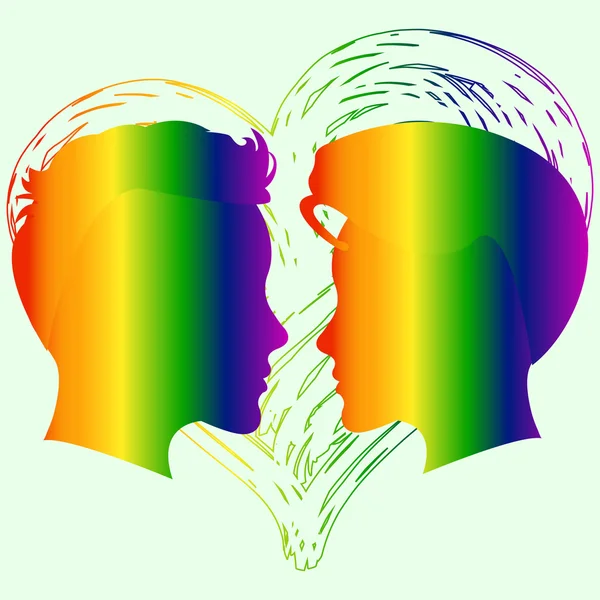 愛には制限はありません。虹の心。グリーティング カード、ロゴ、ラベル、バナーやデザインの服の概念設計。レズビアン支援のシンボルです。Lgbt のテーマです。ベクトル図. — ストックベクタ