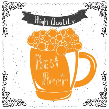 Bira bardağı. Bira simgesi. Vektör çizim. Bira zamanı. Bira zamanı.