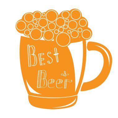 Bira bardağı. Bira simgesi. Vektör çizim. Bira zamanı. Bira zamanı.