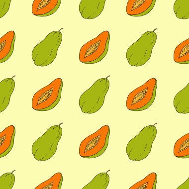 Meyve seamless modeli. Papaya arka plan.