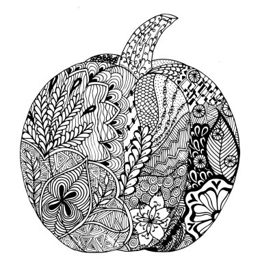 Elle çizilmiş kabak doodle tarzı.