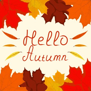  El yazısıyla yazılmış sonbahar illüstrasyonları Merhaba sonbahar mektupları