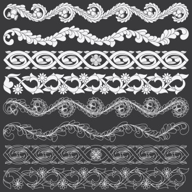 Tropikal çiçek oyma desen.