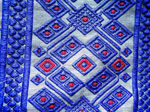 部落模式或民族模式被用来设计萨摩主题或萨摩的穆加丝绸 类似于乌克兰模式或俄国模式 — 图库照片