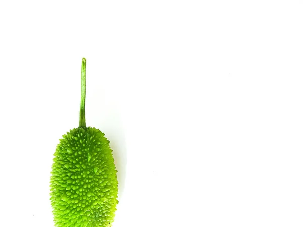 刺的葫芦或脊椎葫芦也被称为刚毛的秃头梨子 在白色背景上被分离出来的多刺的无花果果 — 图库照片