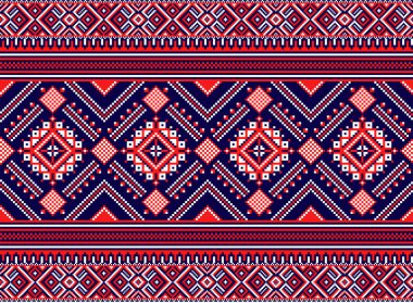 Assam gamosa 'da tekstil tasarımı için kullanılan kuzeydoğu Hindistan' ın kabile deseni (saldırı deseni), muga ipeği ya da diğer dikey elbiseler. Ukrayna desenine benzer..
