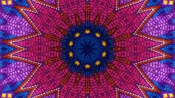 Padrão Redondo Ornamental Abstrato Mandala Colorido Animação Stock Fascinante Fundo — Vídeo de Stock