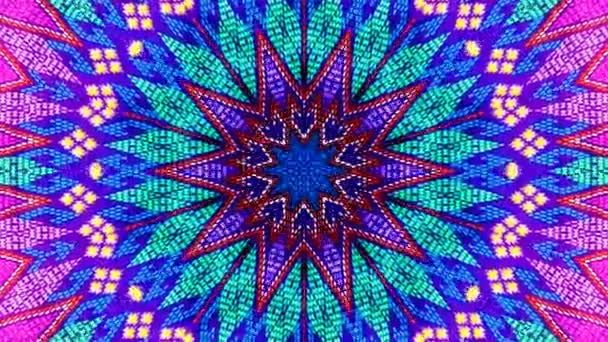 Abstraktes Ornamentales Rundes Muster Buntes Mandala Aktienanimation Faszinierender Mandala Hintergrund — Stockvideo