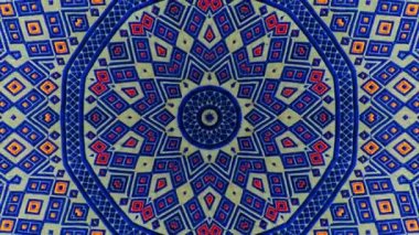 kabile deseni ya da Ukrayna desenli kumaş tasarımı. Dalgalı geometrik dipsiz döngü animasyonu.