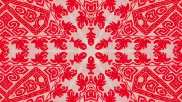 Tribal Pattern Ukrainian Pattern Cloth Design Waving Geometric Seamless Loop — Video Stock