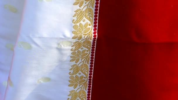 Tribal Pattern Ukrainian Pattern Cloth Design Waving Geometric Seamless Loop — Vídeo de Stock