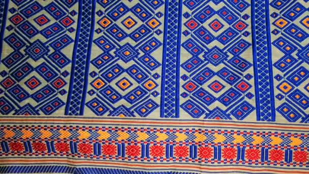 Tribal Pattern Ukrainian Pattern Cloth Design Waving Geometric Seamless Loop — Stok video