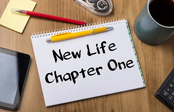 Capítulo Um da Nova Vida - Almofada de notas com texto — Fotografia de Stock