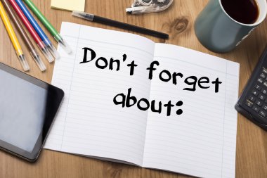 Hakkında unutmayın:-Not Defteri ile metin