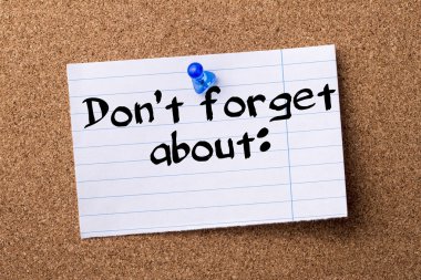 Hakkında unutmayın:-kalçası Not kağıt tutturulmuş Bülteni boa