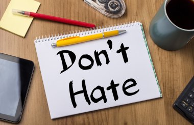 Nefret - not defteri ile metin