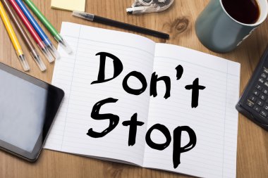 Sakın durma - Not Defteri ile metin