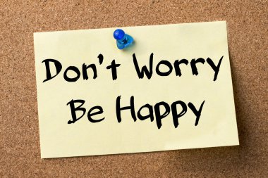Merak etmeyin Happy - yapışkanlı etiket tutturulmuş bulletin board