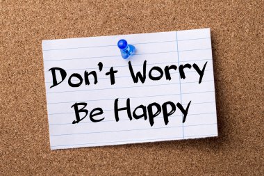 Happy - ağlamış merak etmeyin kağıt tutturulmuş Bülteni Not bo