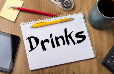 İçecekler - Not Defteri ile metin