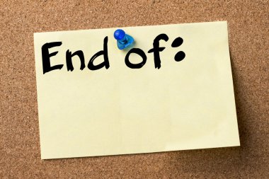 Sonu:-yapışkanlı etiket tutturulmuş bulletin board