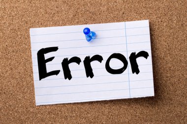 Hata - kalçası not kağıdı bulletin board tutturulmuş.