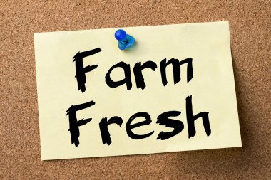 Çiftlik taze - yapışkanlı etiket bulletin board tutturulmuş