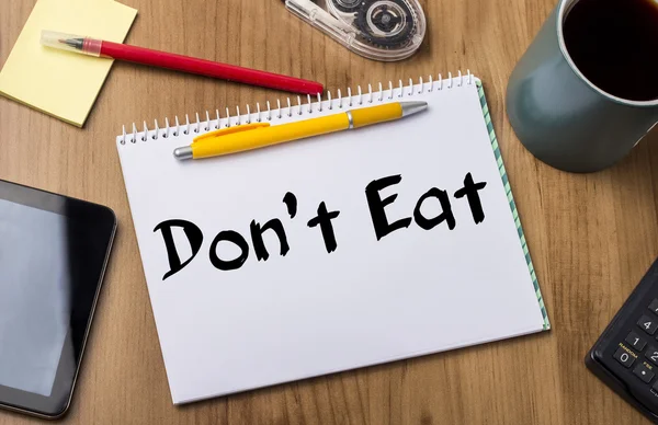 Nie jeść - skrypt dłużny podkładka z tekstem — Zdjęcie stockowe