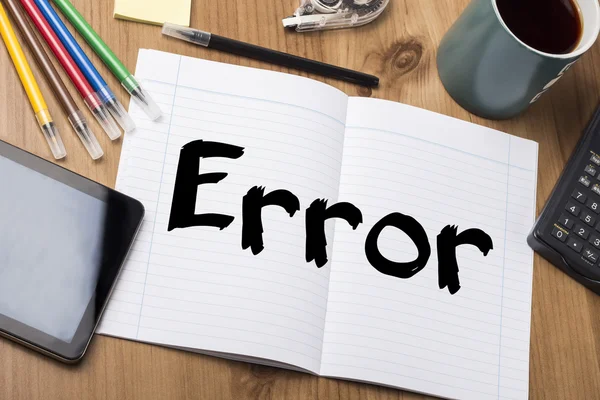 Error - Note Pad With Text — Stock Photo, Image