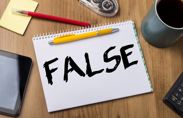 FALSE - Note Pad With Text