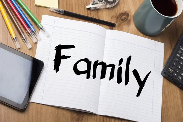 Famiglia - Blocco note con testo — Foto Stock