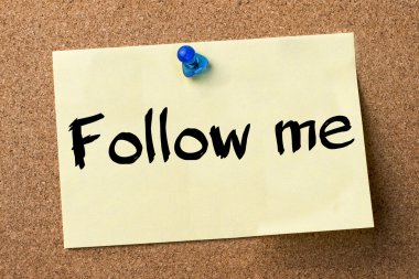 Beni takip - yapışkanlı etiket bulletin board tutturulmuş