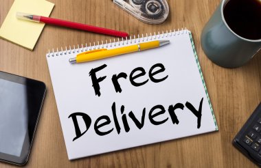 Ücretsiz teslimat - Not Defteri ile metin