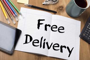 Ücretsiz teslimat - Not Defteri ile metin