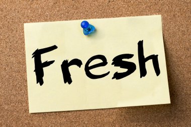 Taze - yapışkanlı etiket bulletin board tutturulmuş