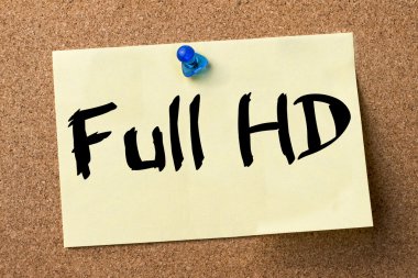Full Hd - yapışkanlı etiket bulletin board tutturulmuş.