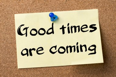 İyi günler geliyor - yapışkanlı etiket bulletin board tutturulmuş