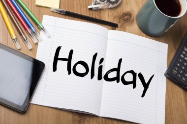 Tatil - Not Defteri ile metin