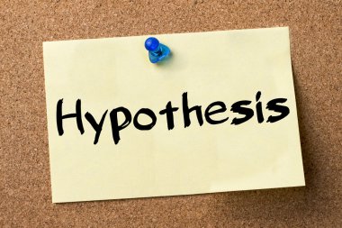 Hipotez - yapışkanlı etiket bulletin board tutturulmuş.