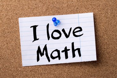 Matematik - kalçası Not kağıt bulletin board tutturulmuş seviyorum