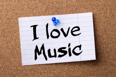 Müzik - kalçası Not kağıt bulletin board tutturulmuş seviyorum