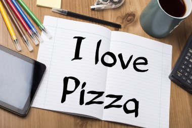 Not Pad ile metin Pizza - seviyorum