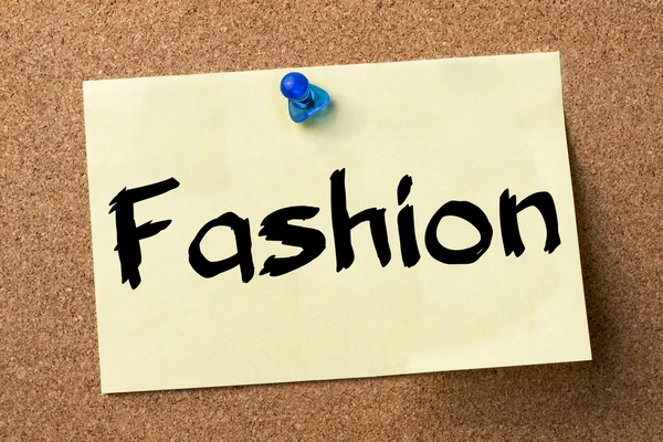 Mode - självhäftande etikett fäst på anslagstavla — Stockfoto