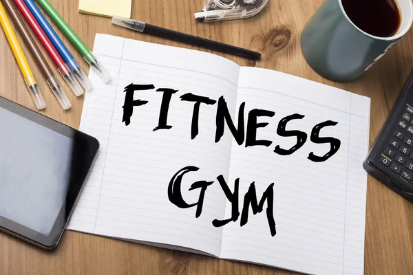 FITNESS GYM - Blocco note con testo — Foto Stock