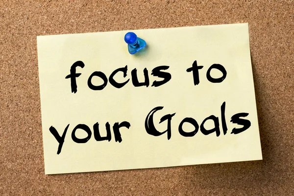 Focus to your Goals - etichetta adesiva appuntata sulla bacheca — Foto Stock