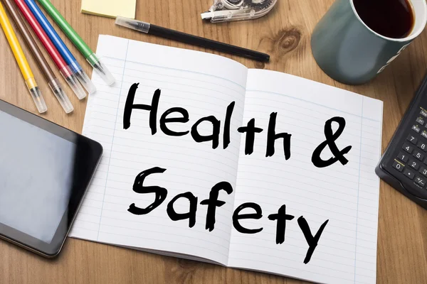 Sağlık ve güvenlik - Not Defteri ile metin — Stok fotoğraf
